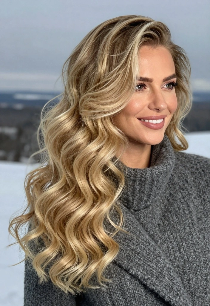 16 Winter Blonde Hair Ideas: Cool Icy Tones - 15. Winter Blonde Beach Waves 1