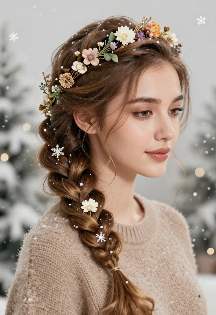16 Winter Hair Braid Ideas: Cozy Chic Styles - 1. Bohemian Crown Braid 1