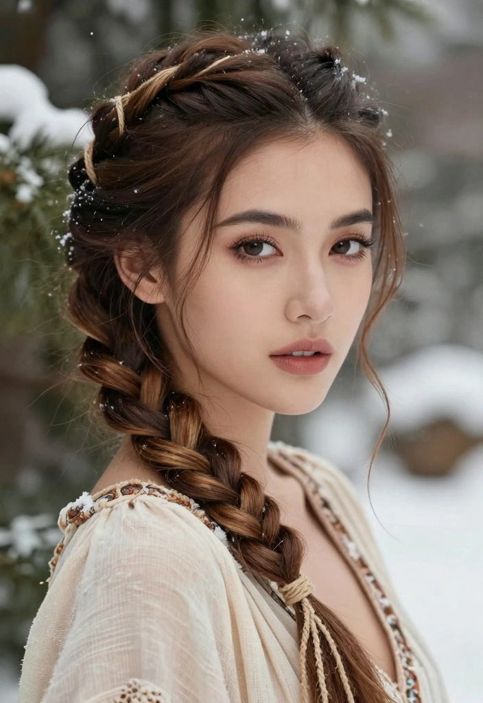 16 Winter Hair Braid Ideas: Cozy Chic Styles - 10. Wrapped Braid with Twine 1