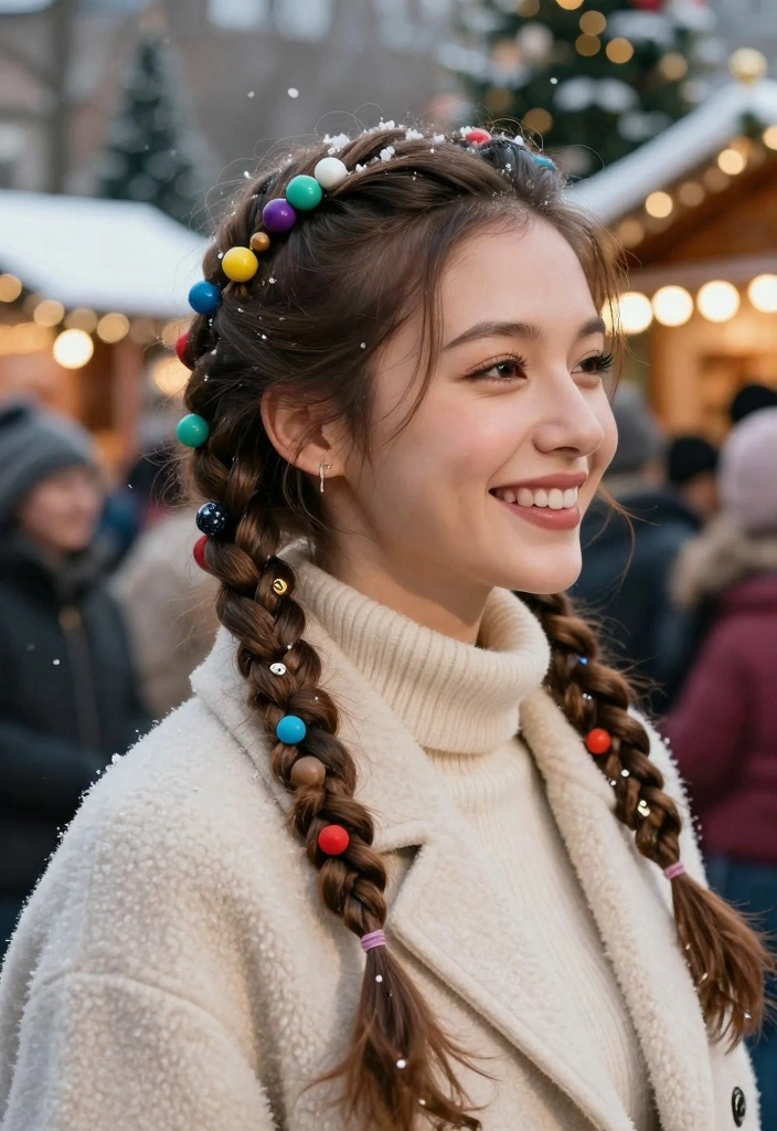 16 Winter Hair Braid Ideas: Cozy Chic Styles - 16. Double Dutch Braids with Beads 1