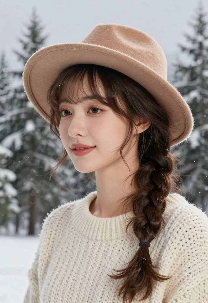 16 Winter Hair Braid Ideas: Cozy Chic Styles - 4. Side Braid With Fringe 1