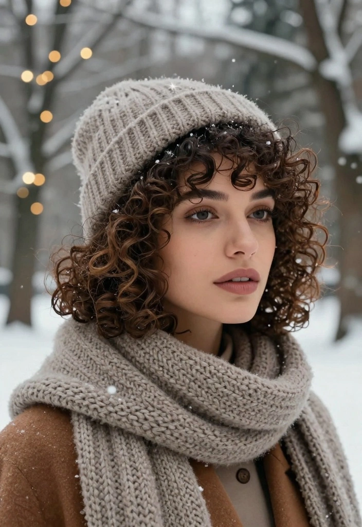 16 Winter Short Hair Ideas: Sleek Cozy Cuts for Curly Textures - 2. Textured Curly Bob 1