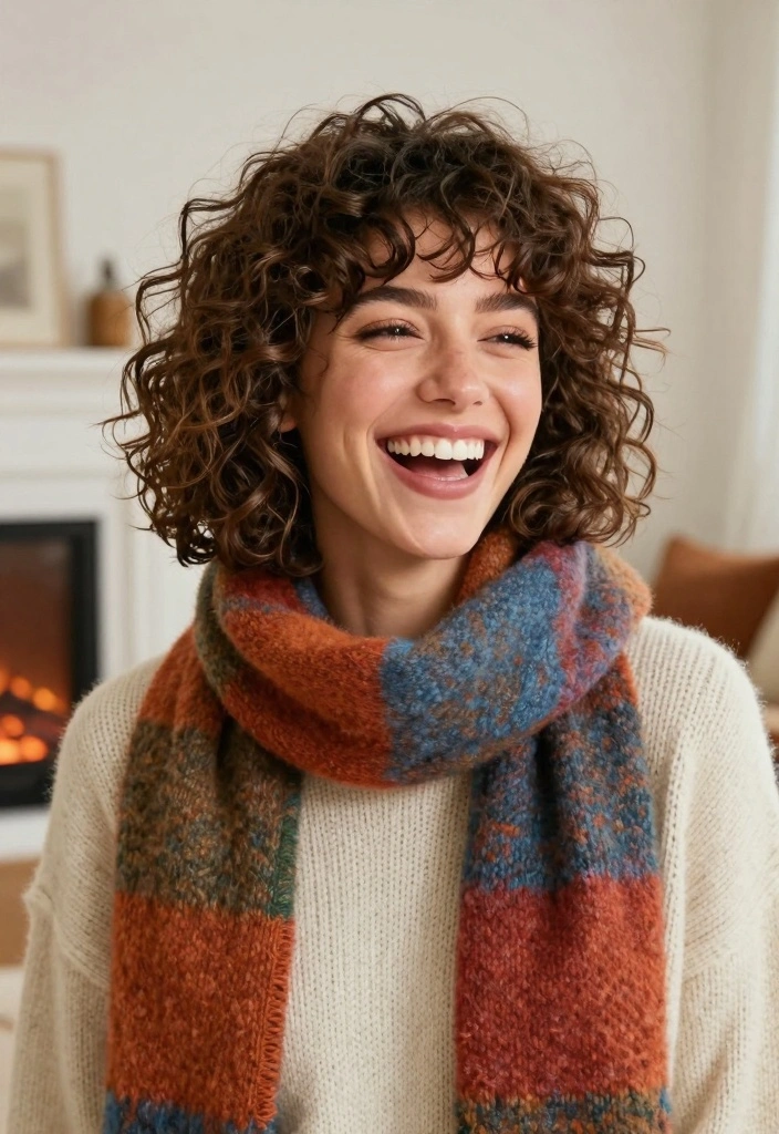 16 Winter Short Hair Ideas: Sleek Cozy Cuts for Curly Textures - 4. The Shaggy Curly Cut 1