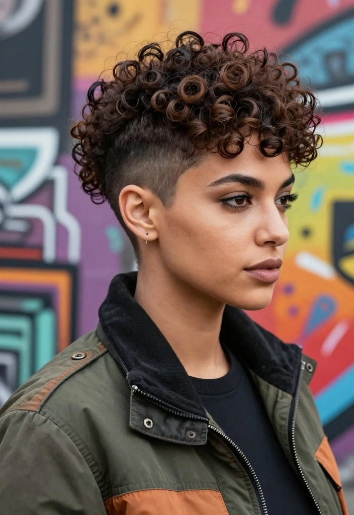 16 Winter Short Hair Ideas: Sleek Cozy Cuts for Curly Textures - 5. Curly Undercut 1