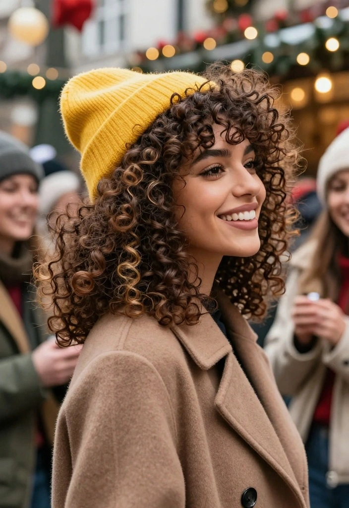 16 Winter Short Hair Ideas: Sleek Cozy Cuts for Curly Textures - 8. The Curly High Puff 1