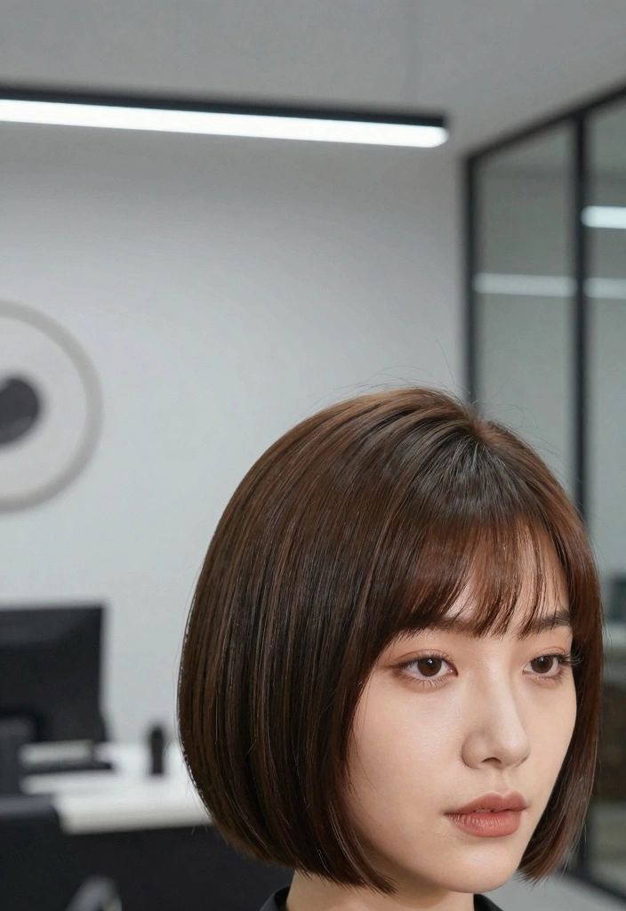 17 Short Brown Hair Ideas for a Clean Modern Look - 11. Blunt Cut 1