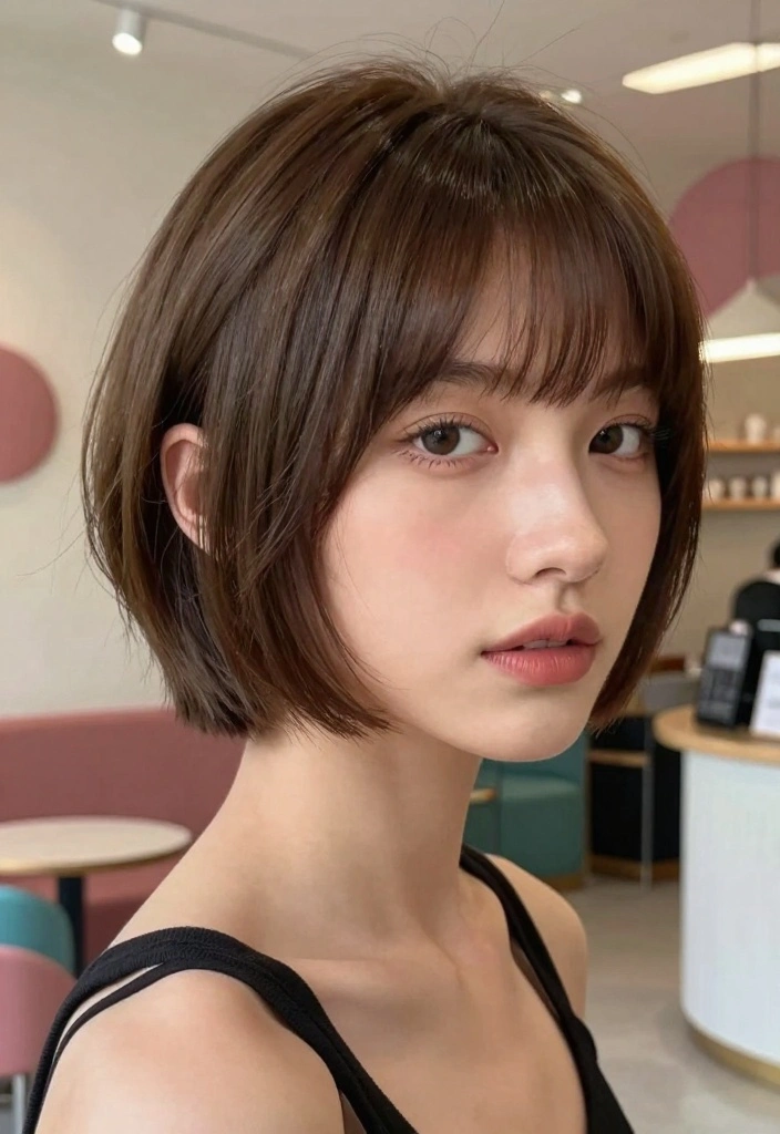 17 Short Brown Hair Ideas for a Clean Modern Look - 13. Bowl Cut 1