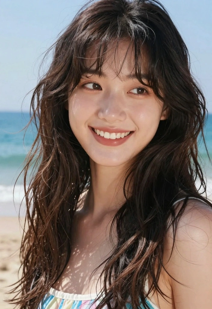 17 Short Layered Hair With Bangs Ideas For A Youthful Shape - 10. Beachy Waves with Fringe 1