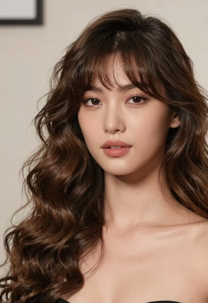 17 Short Layered Hair With Bangs Ideas For A Youthful Shape - 13. Voluminous Curls with Layered Bangs 1