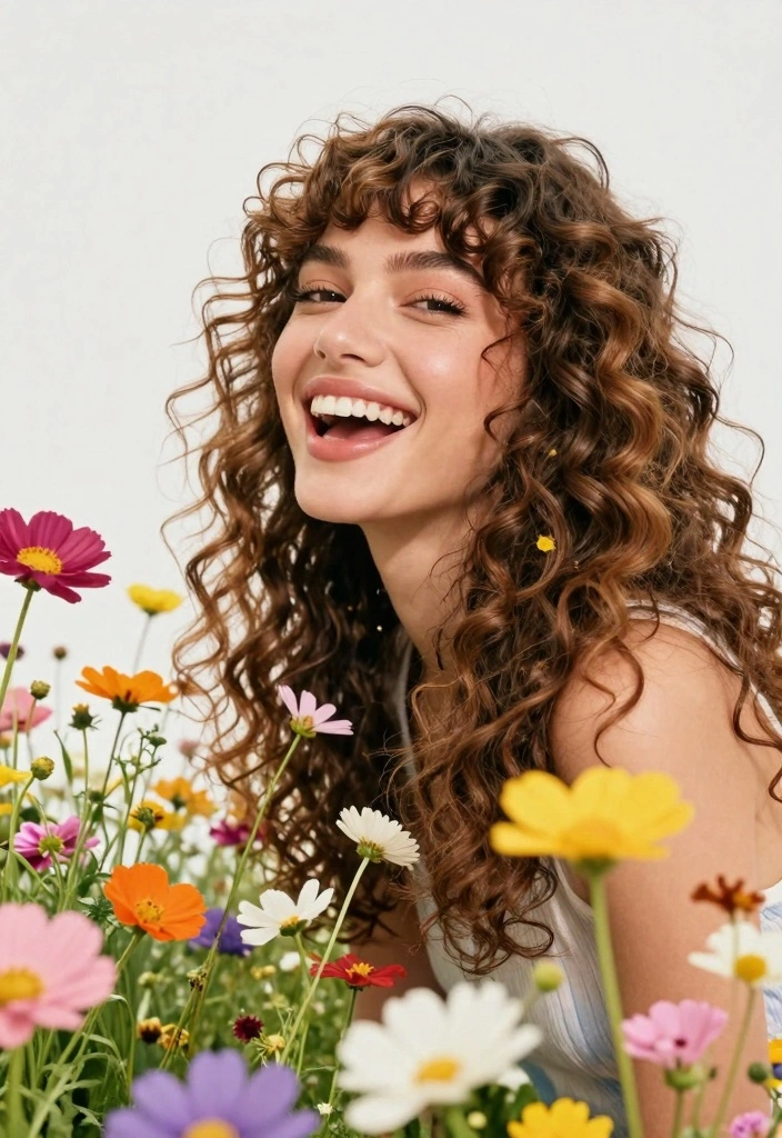 17 Short Layered Hair With Bangs Ideas For A Youthful Shape - 17. Cute Curly Shag with Long Bangs 1