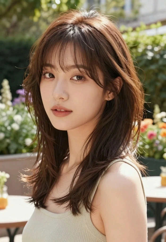 17 Short Layered Hair With Bangs Ideas For A Youthful Shape - 3. Shaggy Layers with Side-Swept Bangs 1