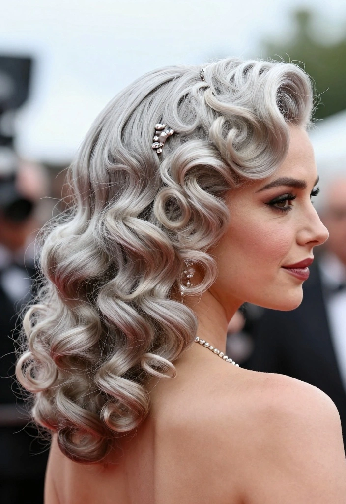 17 Silver Blonde Hair Ideas Cool Luminous Tone - 11. Vintage Silver Blonde Curls 1