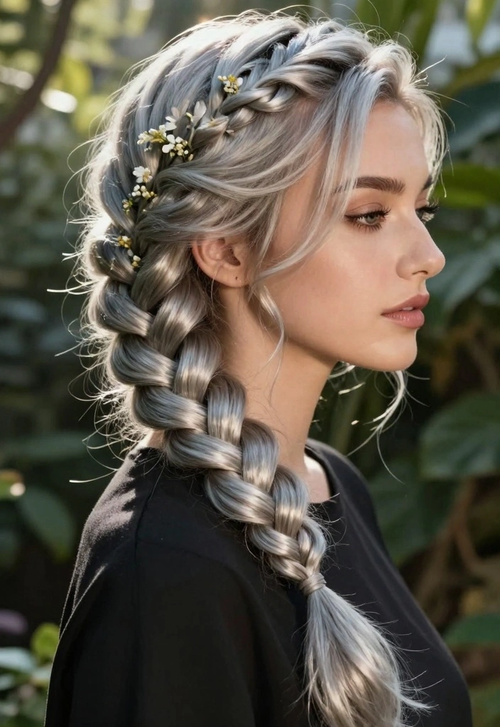 17 Silver Blonde Hair Ideas Cool Luminous Tone - 4. Silver Blonde Braids 1