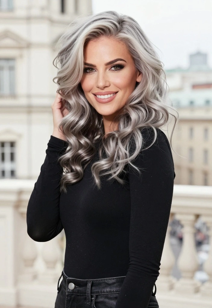 17 Silver Blonde Hair Ideas Cool Luminous Tone - 6. Silver Blonde with Dark Roots 1