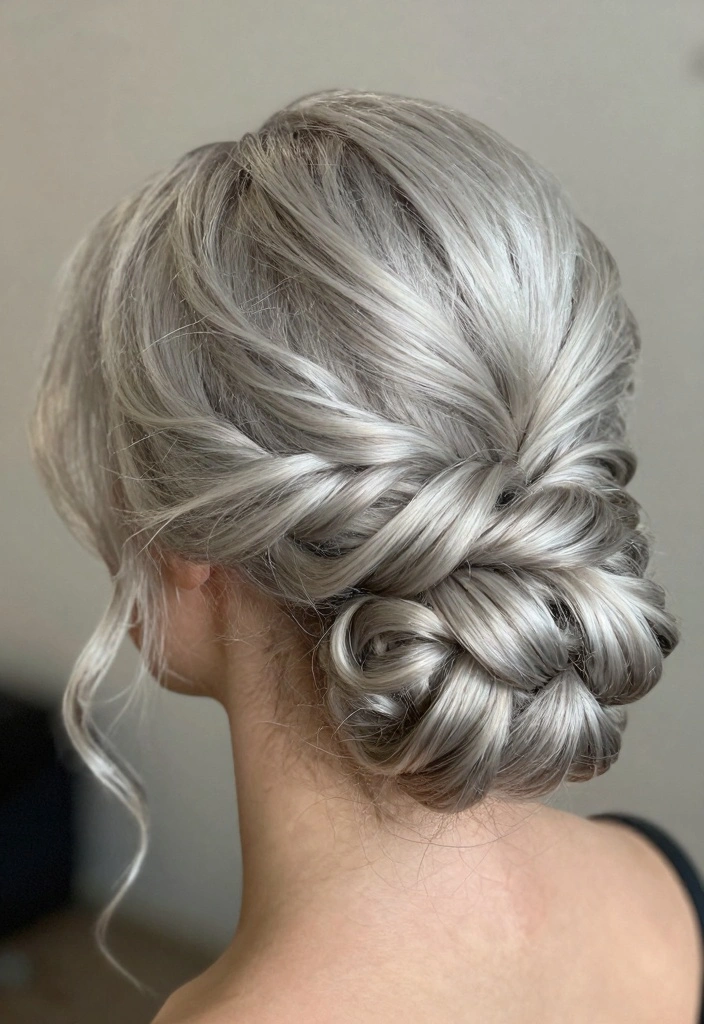 17 Silver Blonde Hair Ideas Cool Luminous Tone - 8. Chic Silver Blonde Updo 1