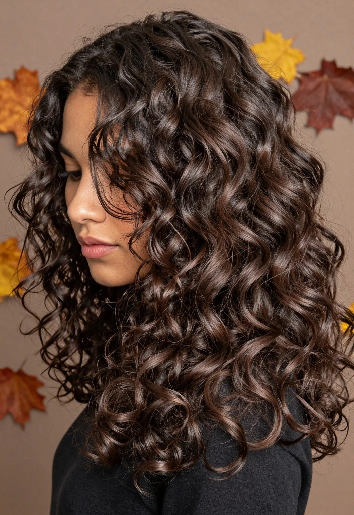 17 True Autumn Hair Color Ideas for Curly Hair Types - 11. Dark Chocolate 1