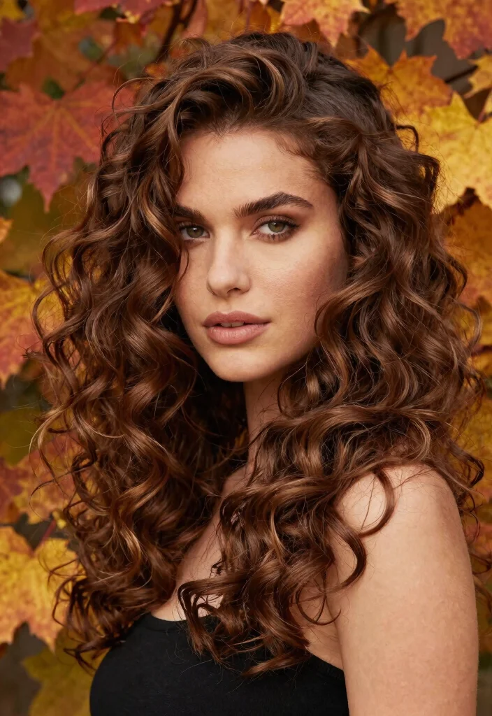 17 True Autumn Hair Color Ideas for Curly Hair Types - 13. Sienna Brown 1