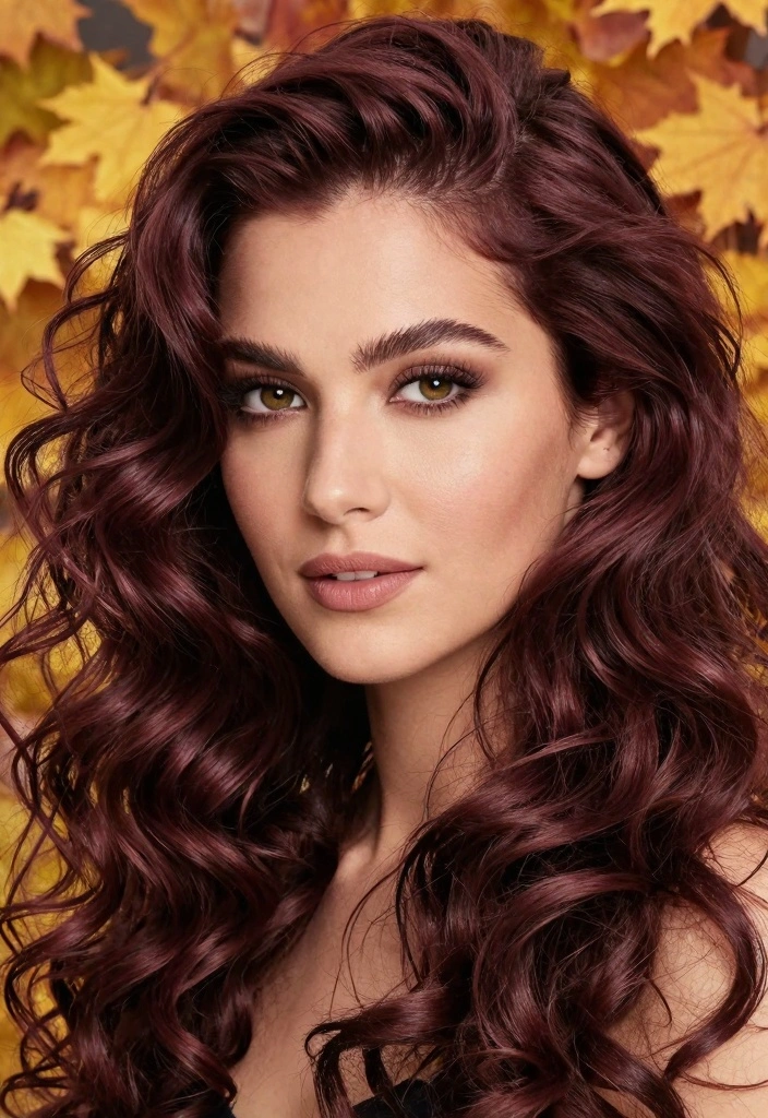 17 True Autumn Hair Color Ideas for Curly Hair Types - 17. Warm Plum 1