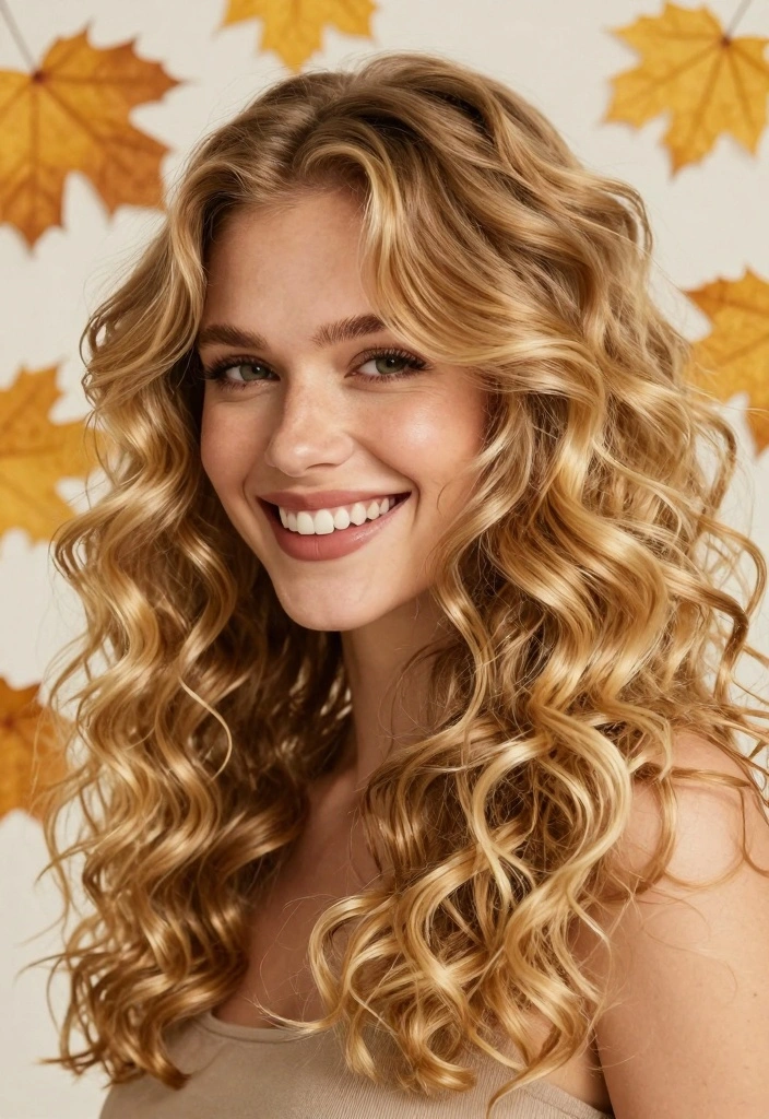 17 True Autumn Hair Color Ideas for Curly Hair Types - 5. Golden Blonde 1