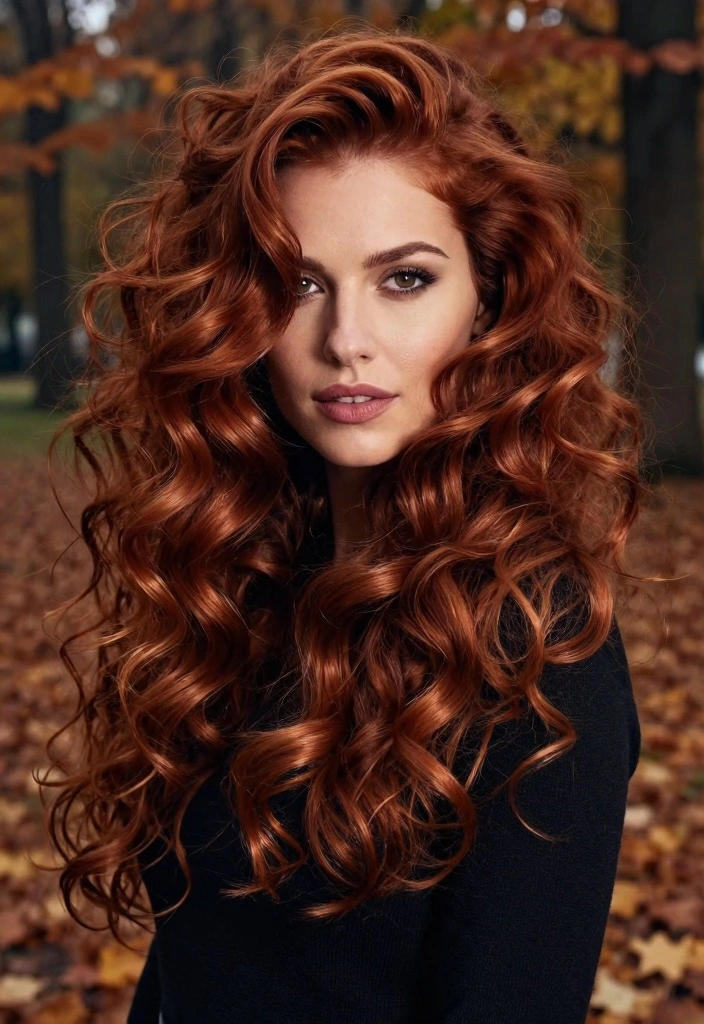 17 True Autumn Hair Color Ideas for Curly Hair Types - 7. Auburn Bliss 1