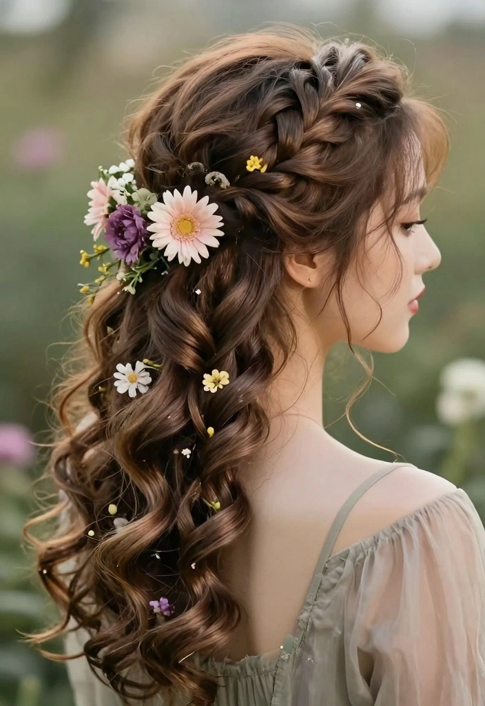 17 Wedding Hairstyles for Long Hair Ideas Romantic Glam - 15. Double Braids with Loose Waves 1