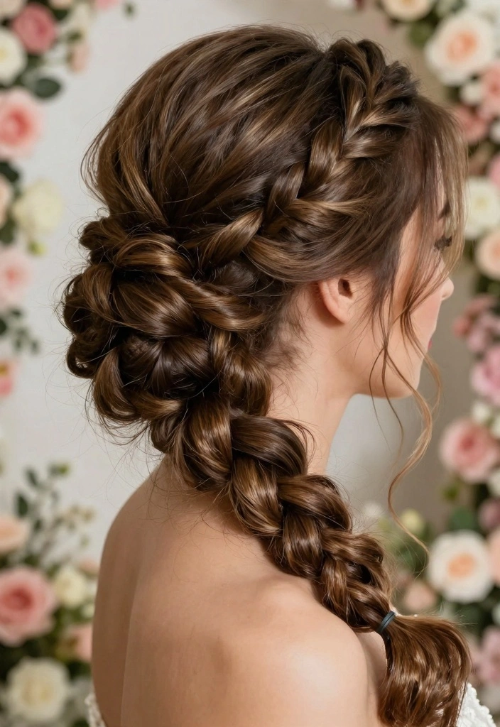 17 Wedding Hairstyles for Long Hair Ideas Romantic Glam - 7. Twisted Updo 1