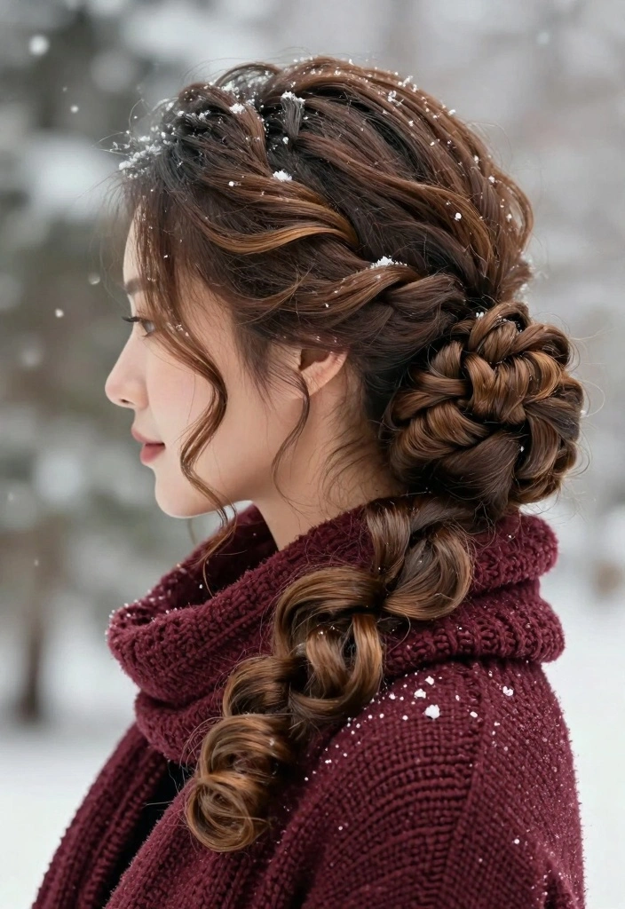 17 Winter Hair Ideas: Seasonal Fresh Looks for Curly Hair - 2. Sleek Low Bun with a Twist 1