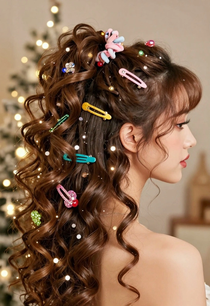 17 Winter Hair Ideas: Seasonal Fresh Looks for Curly Hair - 3. Festive Half-Up, Half-Down 1
