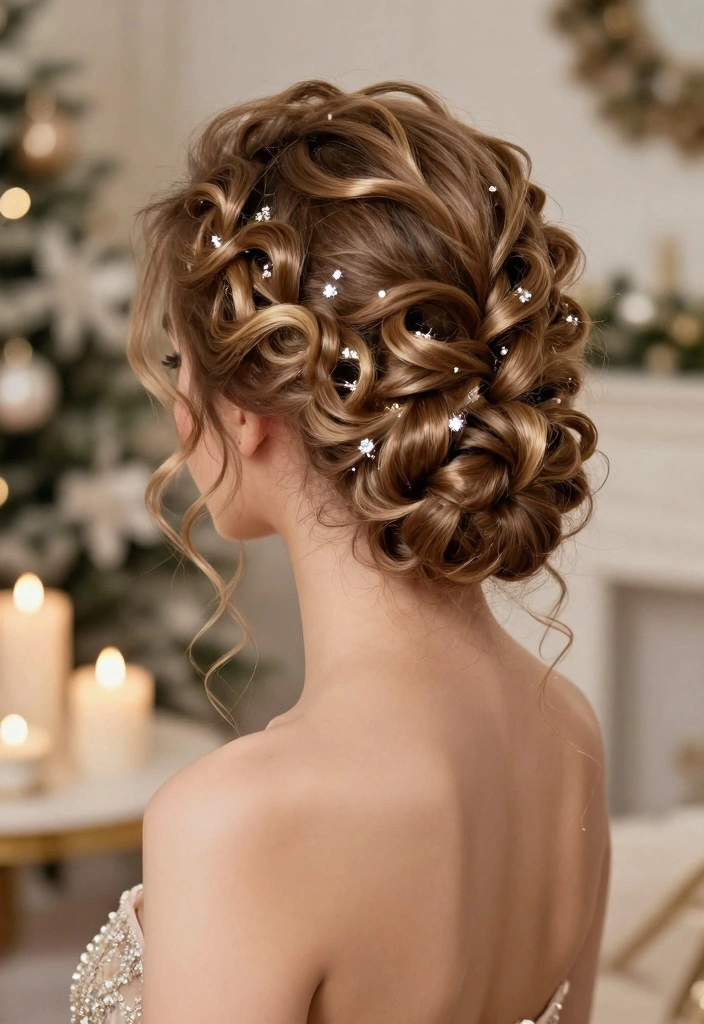 17 Winter Hair Ideas: Seasonal Fresh Looks for Curly Hair - 9. Twisted Halo Updo 1