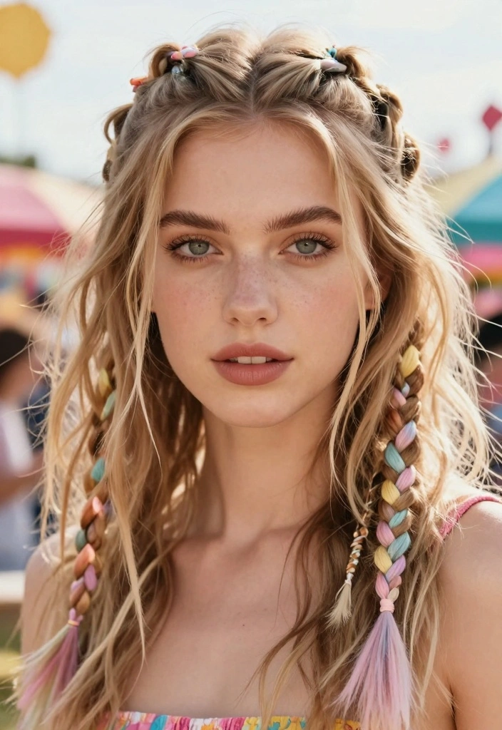 18 Short Blonde Hair Ideas for a Fresh, Bright Style - 12. Messy Lob with Braids 1