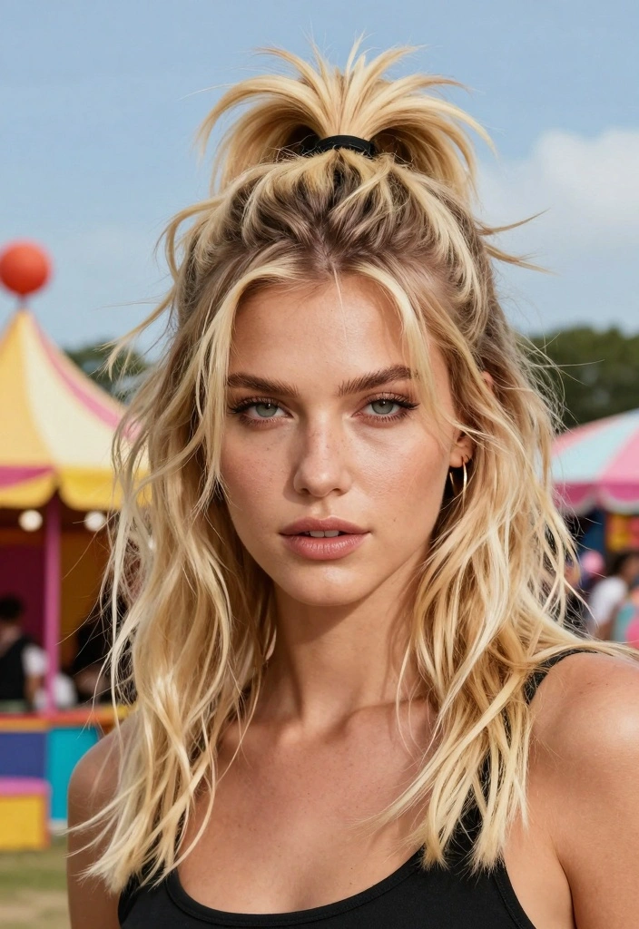 18 Short Blonde Hair Ideas for a Fresh, Bright Style - 14. Half-Up, Half-Down 1