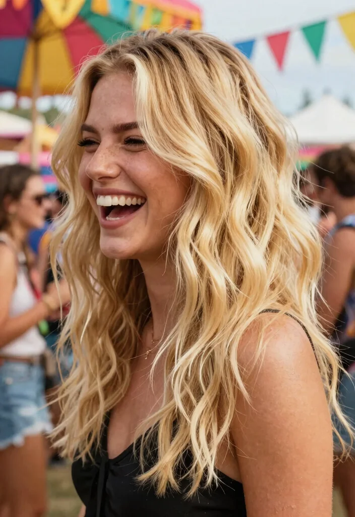 18 Short Blonde Hair Ideas for a Fresh, Bright Style - 4. Layered Beach Waves 1
