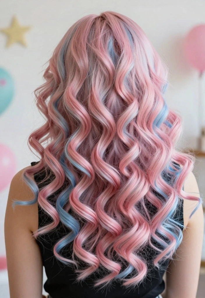 18 Short Hair Highlights Ideas: Bright Subtle Accents - 1. Cotton Candy Curls 1