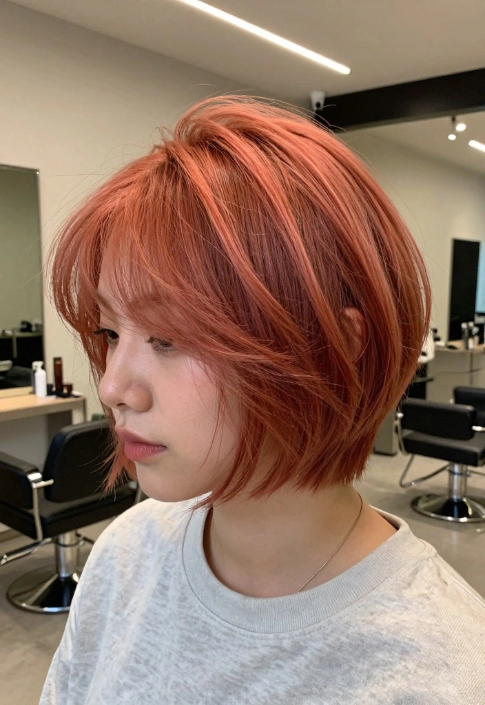 18 Short Hair Highlights Ideas: Bright Subtle Accents - 7. Coral Chic 1