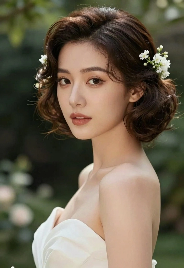 18 Short Hair Wedding Styles Ideas: Chic Bridal Looks - 1. The Classic Bob with a Twist 1