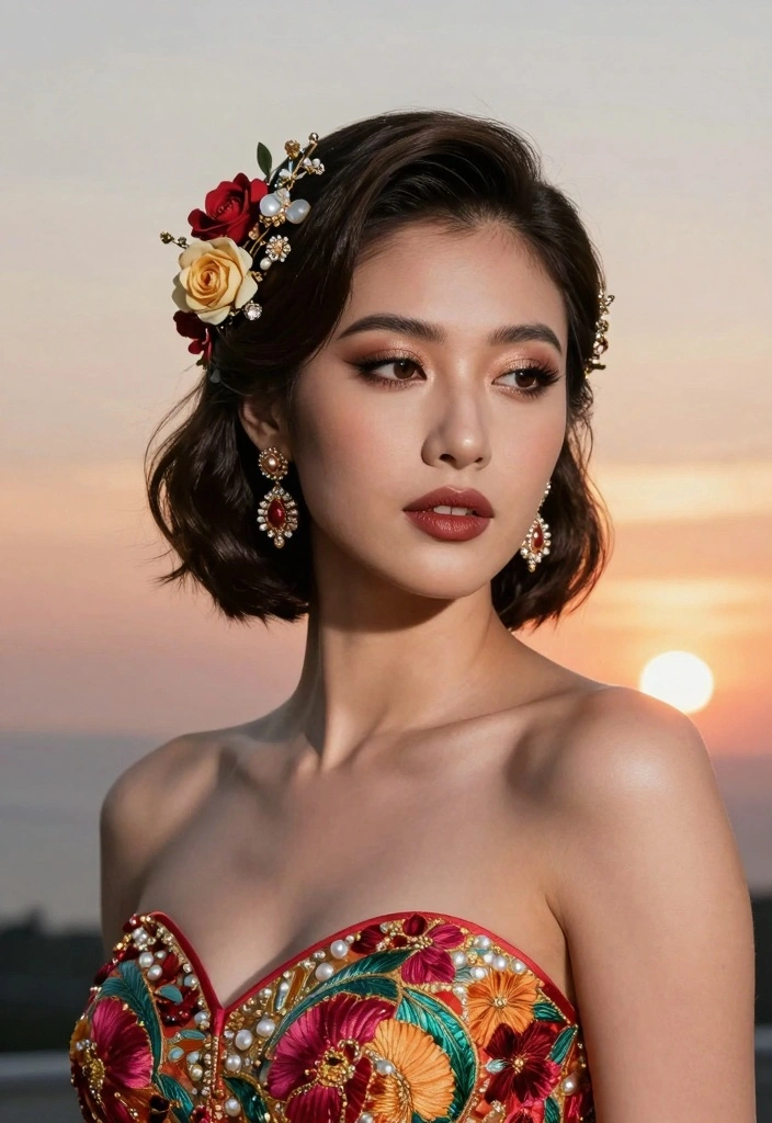 18 Short Hair Wedding Styles Ideas: Chic Bridal Looks - 17. Short Hair with Statement Hairpieces 1