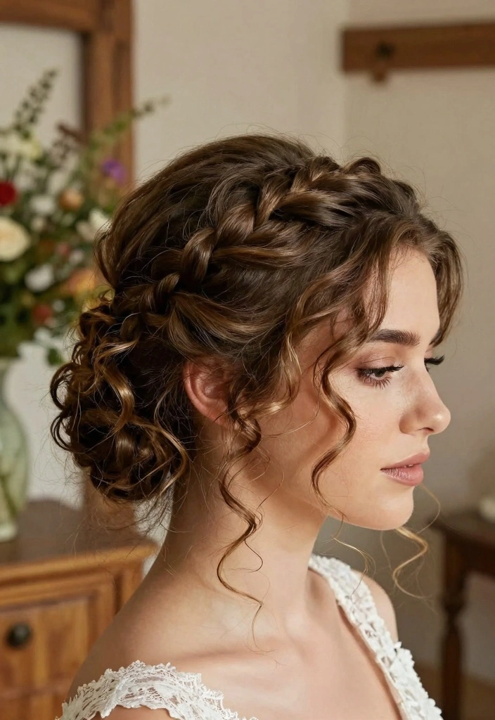 18 Short Hair Wedding Styles Ideas: Chic Bridal Looks - 4. Short Hair Updo with Braids 1