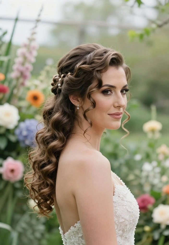 18 Short Hair Wedding Styles Ideas: Chic Bridal Looks - 8. Half-Up Half-Down with a Twist 1