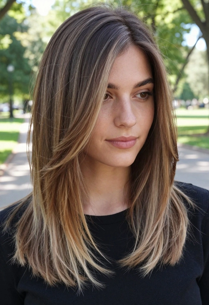 18 Shoulder Length Layered Hair Ideas Balanced Volume - 13. Ombre Layers for a Trendy Twist 1