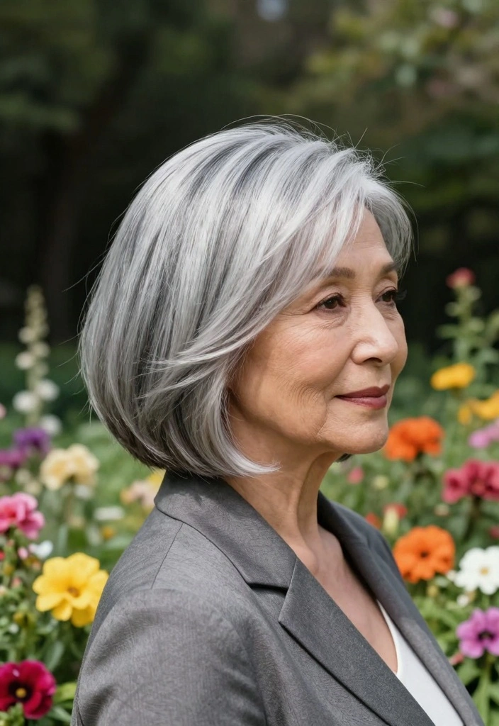 18 Straight Short Hair Ideas for a Sleek Minimal Style - 11. Silver and Sleek 1