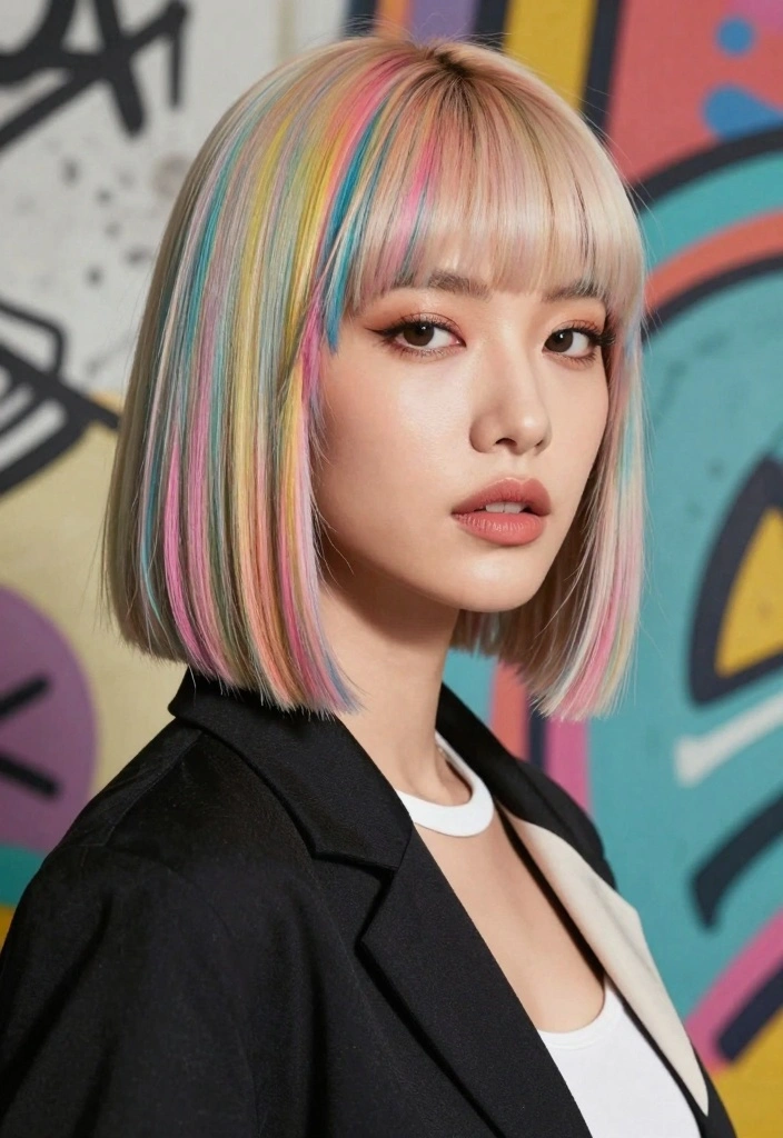 18 Straight Short Hair Ideas for a Sleek Minimal Style - 14. Bold Color 1