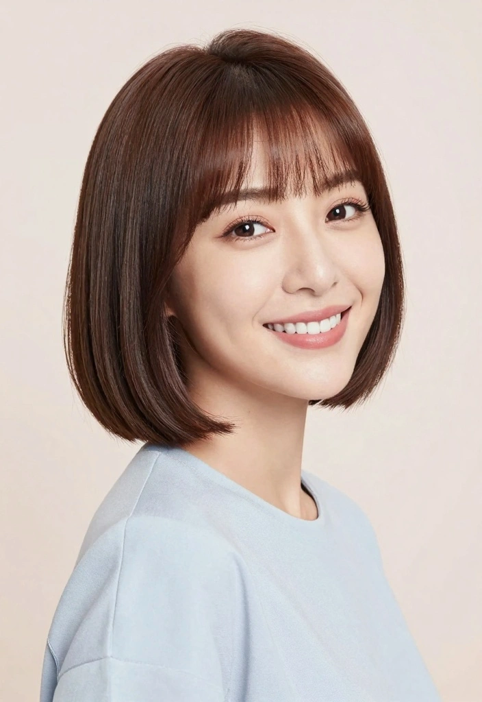 18 Straight Short Hair Ideas for a Sleek Minimal Style - 5. Side-Swept Bangs 1