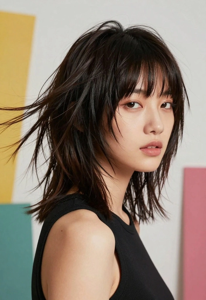 18 Straight Short Hair Ideas for a Sleek Minimal Style - 9. Modern Shag 1