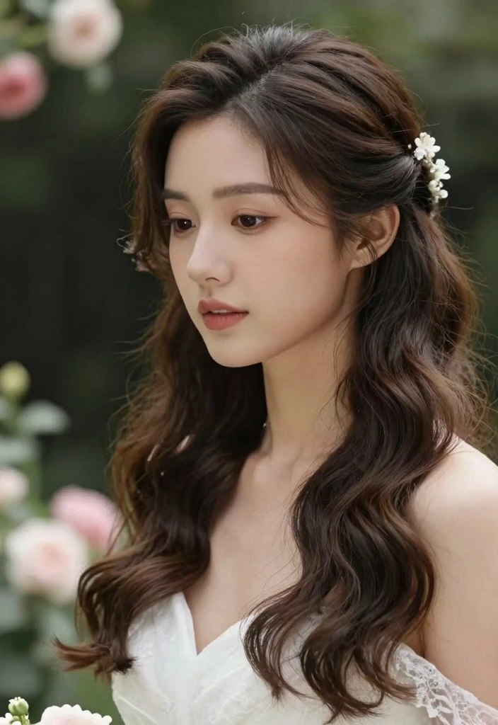 18 Wedding Hair Bun Ideas: Elegant Timeless Updos - 12. The Half-Up Bun 1