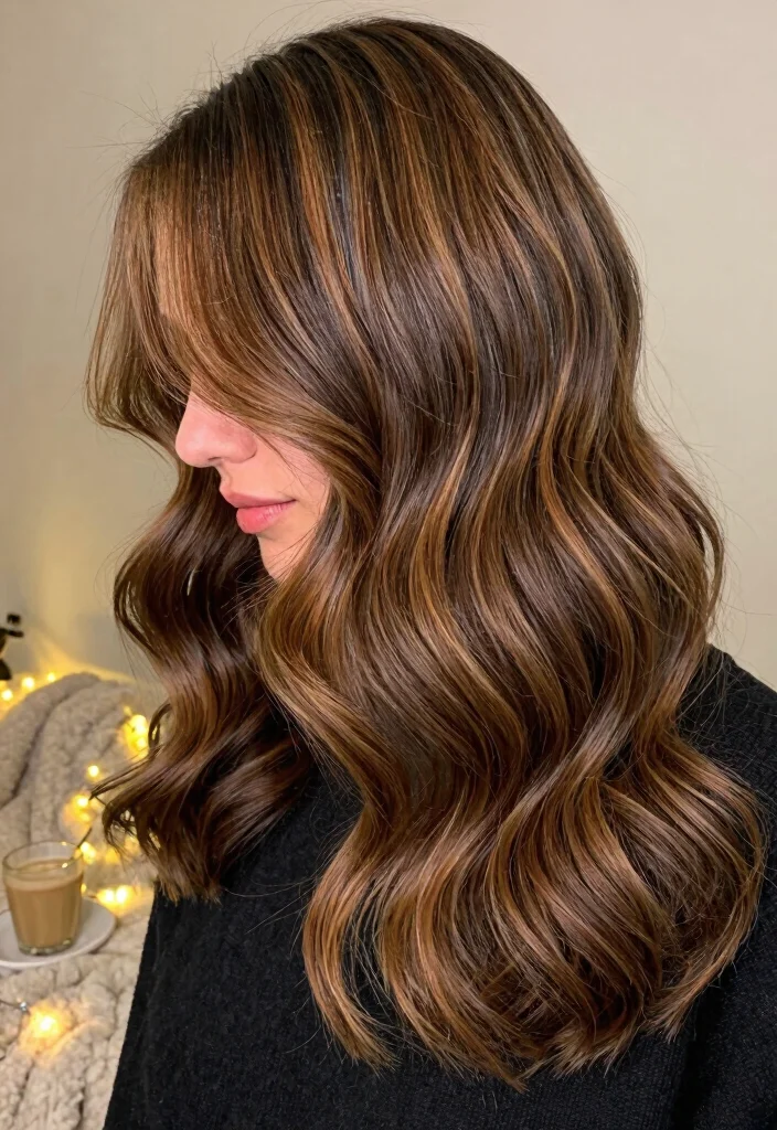 18 Winter Hair Color Ideas Trending Now: Sustainable Styles for Eco-Conscious Consumers - 5. Warm Caramel Highlights 1