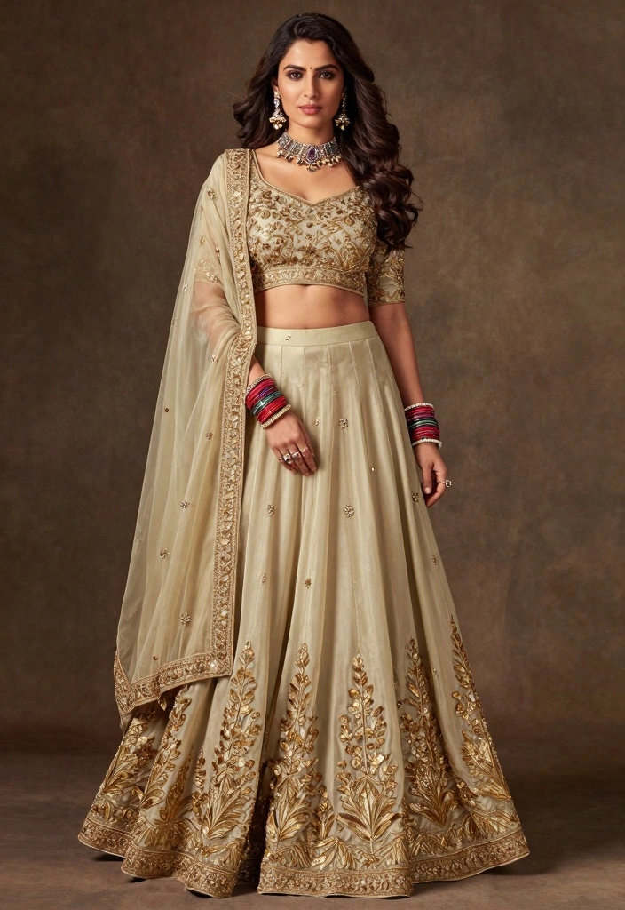 14 Bollywood Theme Party Outfit Ideas For Women - 11. Classic Choli and Skirt Set 1