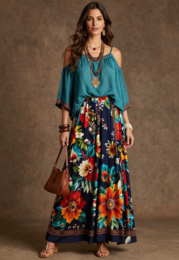 14 Bollywood Theme Party Outfit Ideas For Women - 9. Boho-Chic Fusion Outfit 1