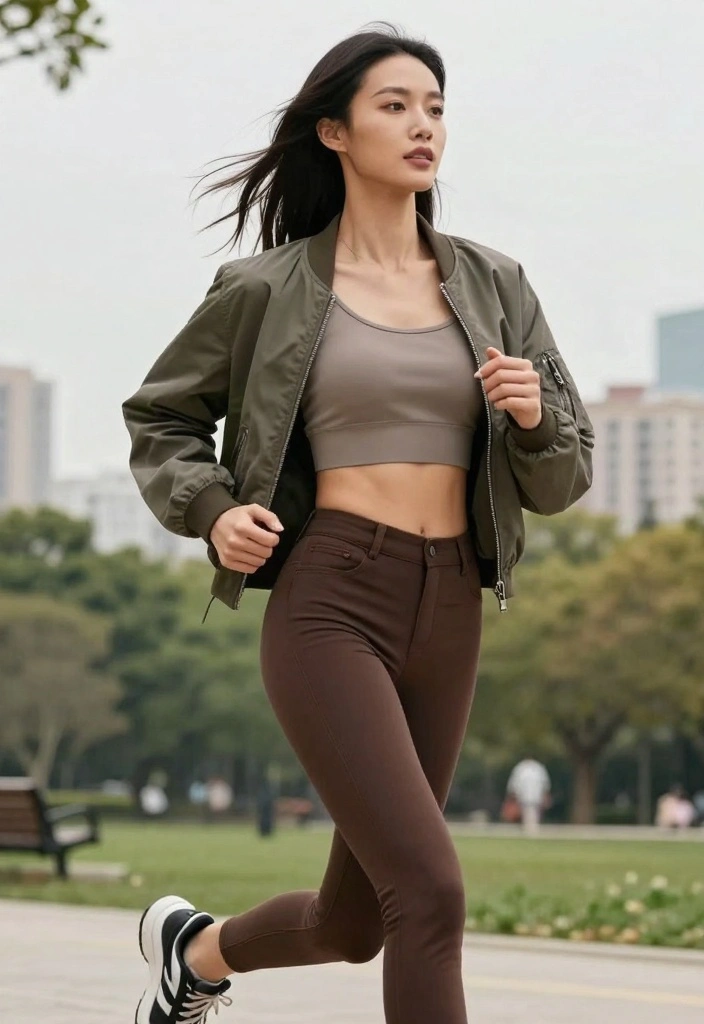 14 Brown Jeans Outfit Aesthetic Ideas For Women - 10. Sporty Look with Brown Jeans 1