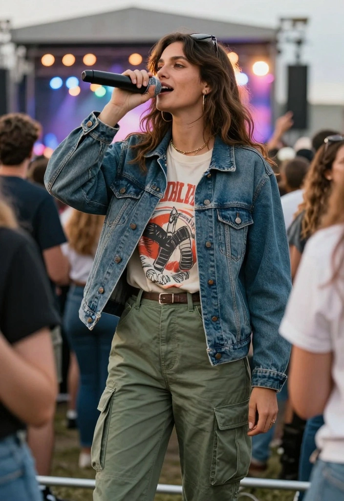 14 Green Cargo Pants Outfit Ideas For Women - 11. Vintage Inspired 1