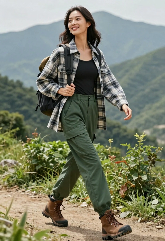 14 Green Cargo Pants Outfit Ideas For Women - 4. Weekend Adventure Outfit 1